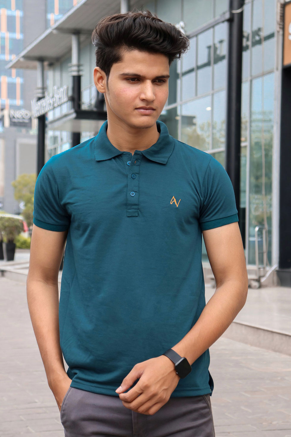 Olive T-Shirt Front View By Ares Veils