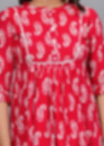 Thumbnail: Women Red Printed A-line Short Kurti