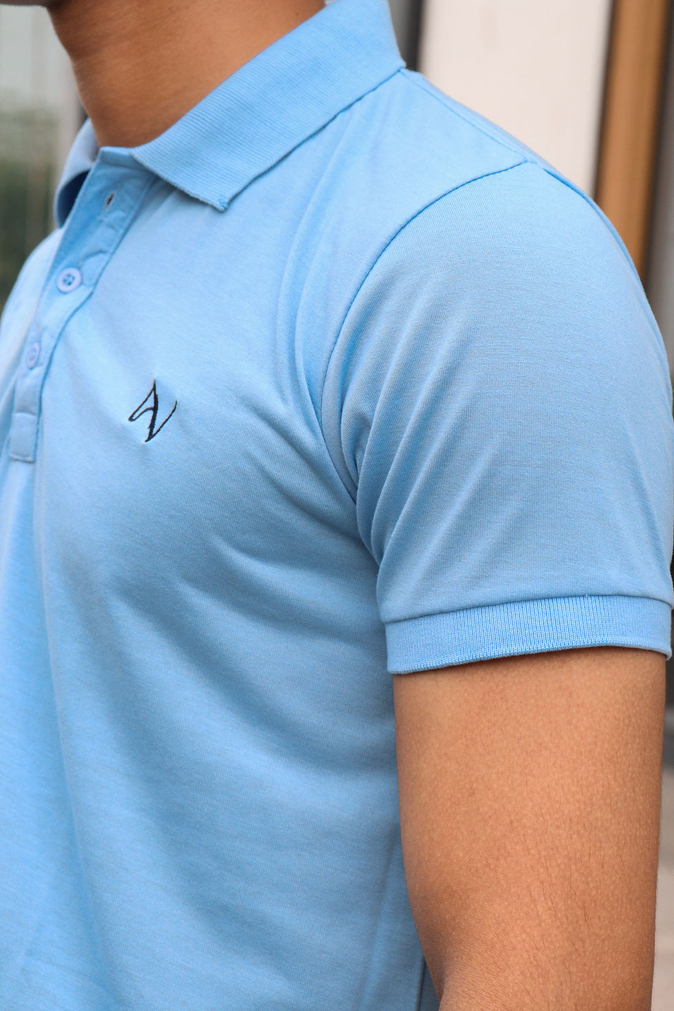 Blue T-Shirt Side View By Ares Veils