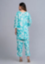 Thumbnail: Women Blue Abstract Print Co-Ord Set