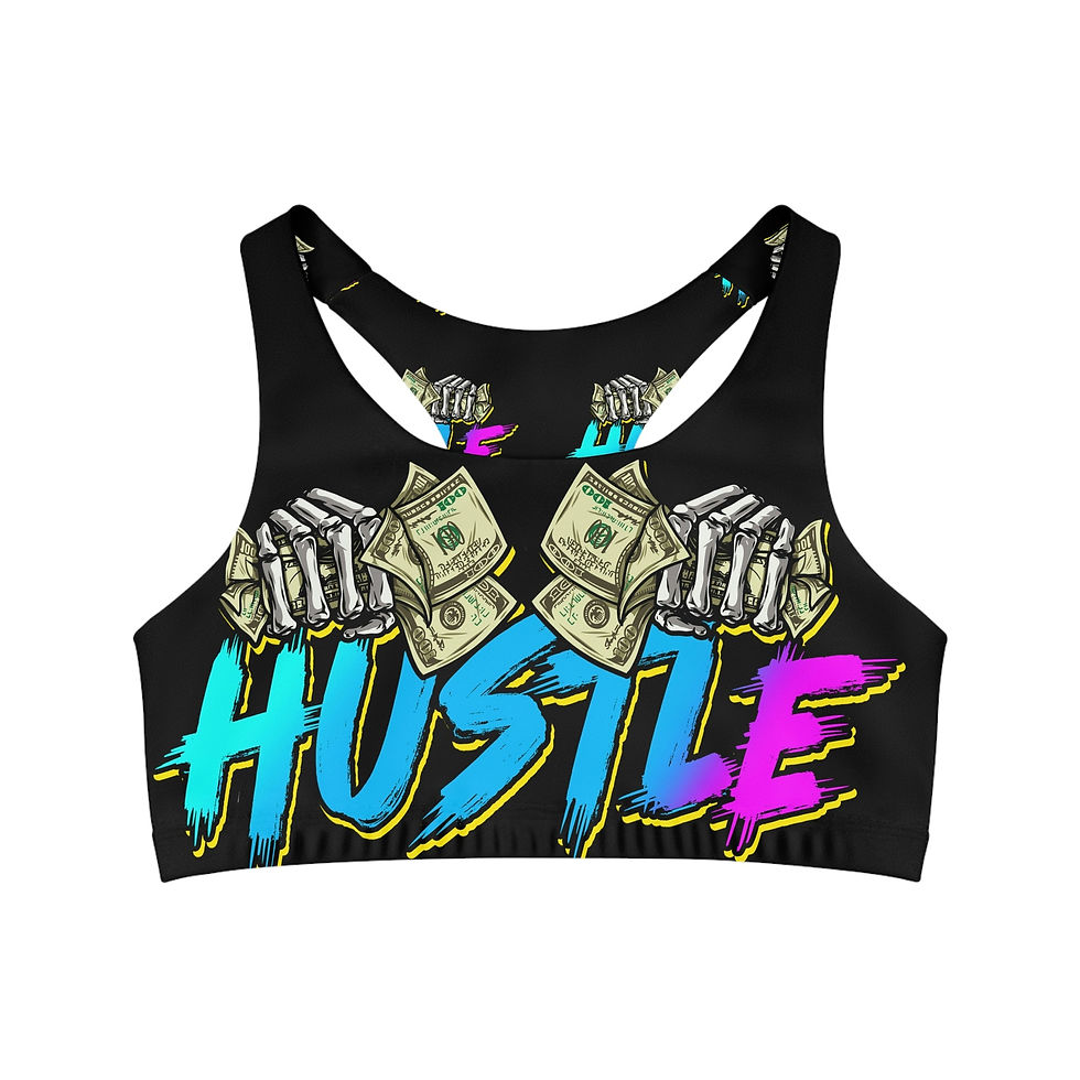 Thumbnail: Seamless Sports Bra (AOP) (hustle)
