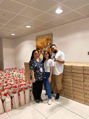 Photo of me and my family at church volunteering