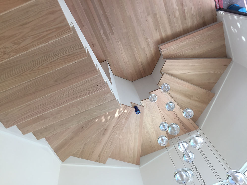 Custom Pie Staircase, White Oak