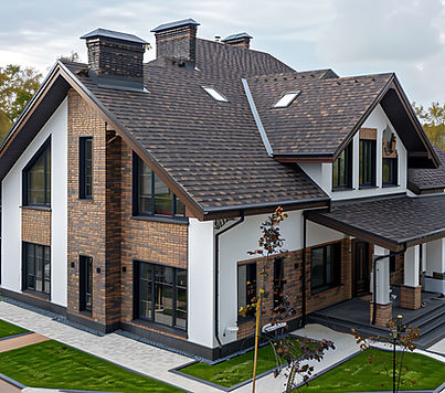 New house with shingles roofing