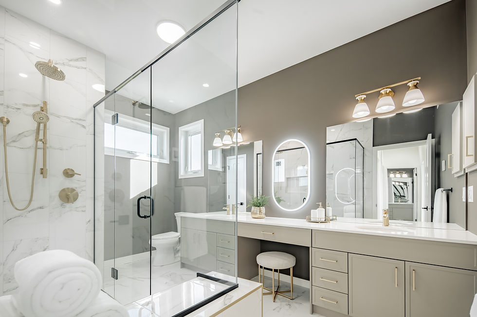 Modern luxury bathroom with glass shower