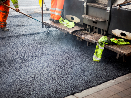 Asphalt maintenance work is in process