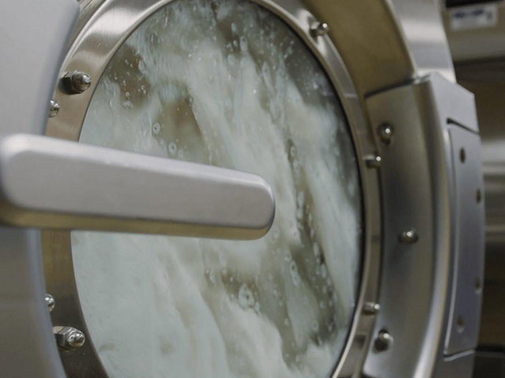 Close up of a washing machine