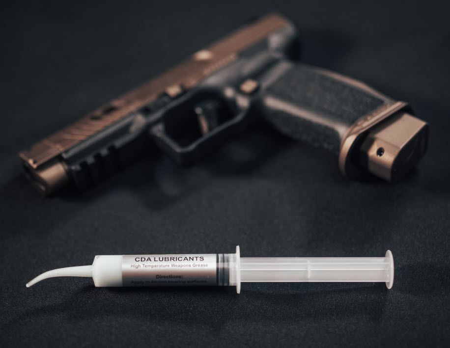 Use CDA Lube on semi-automatic pistols.