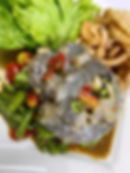 ตำถั่วกุ้ง Spicy Long beans salad with Shrimp. 