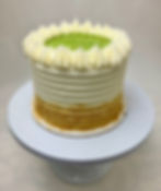 brown, white, and green icing
