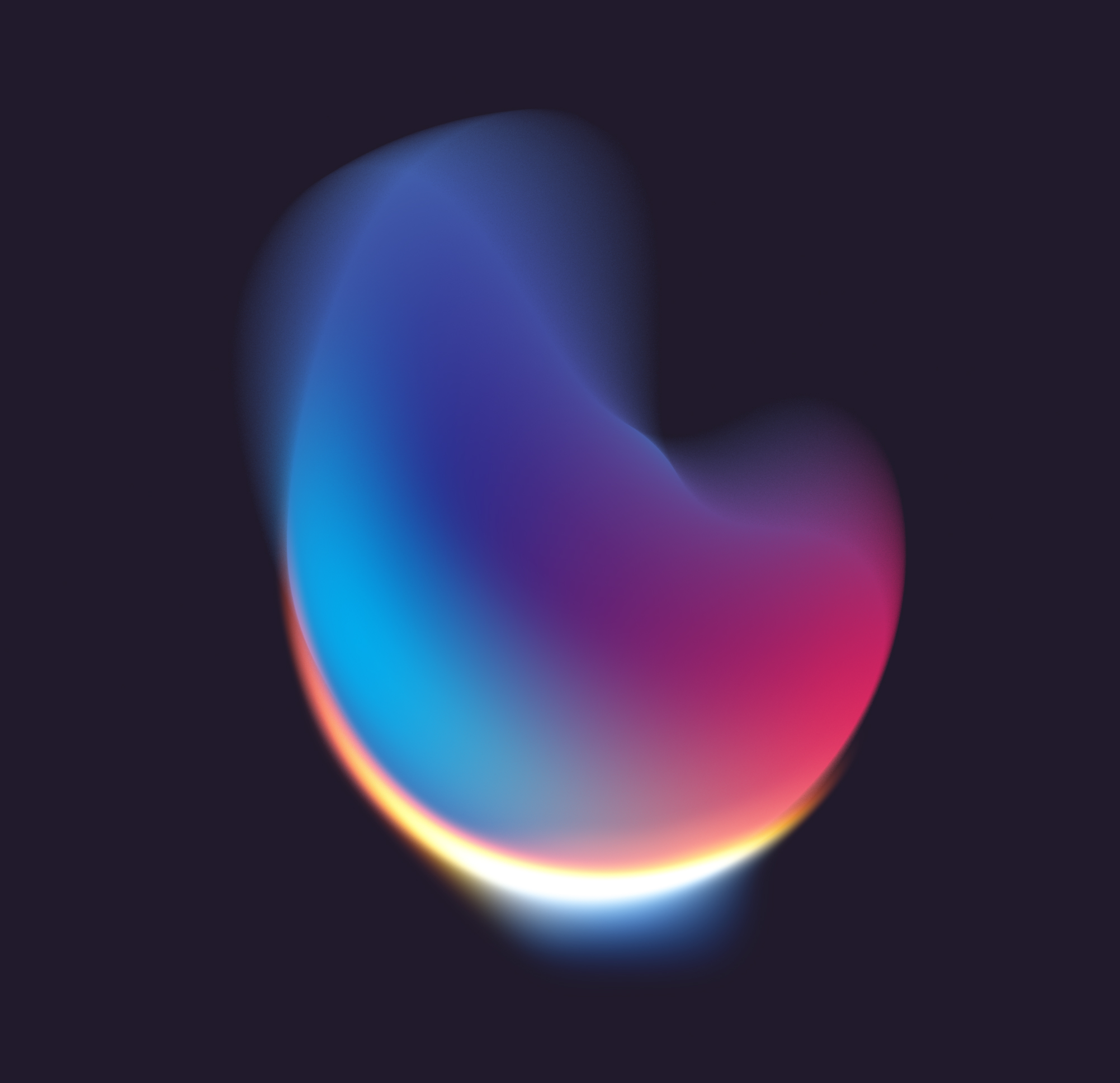 A blue, indigo, and pink abstract blob with softly blurred edges.