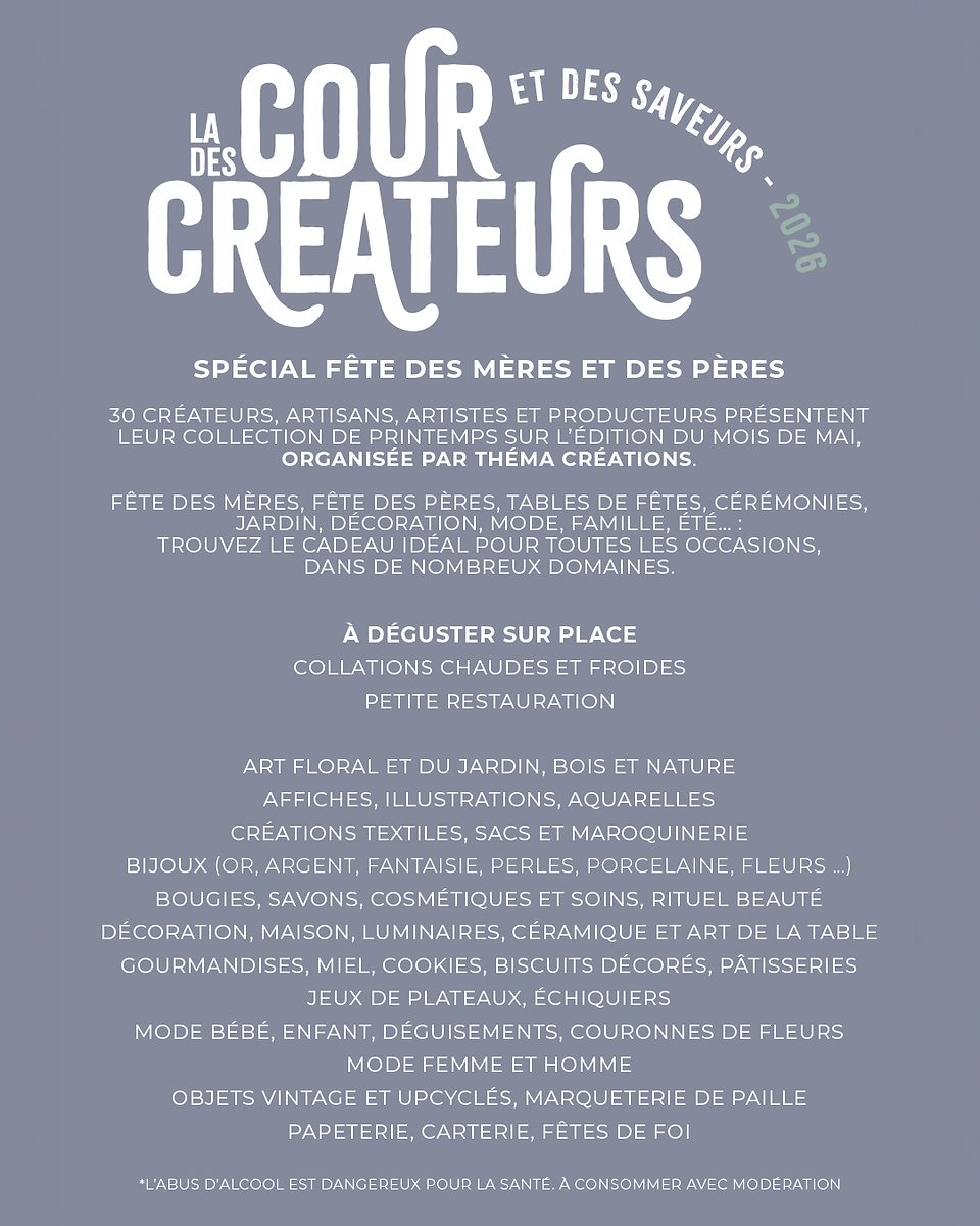 La Cour des créateurs et des saveurs Versailles - Edition spéciale fête des mères 30 et 31 mai 2026, organisée par Théma Créations