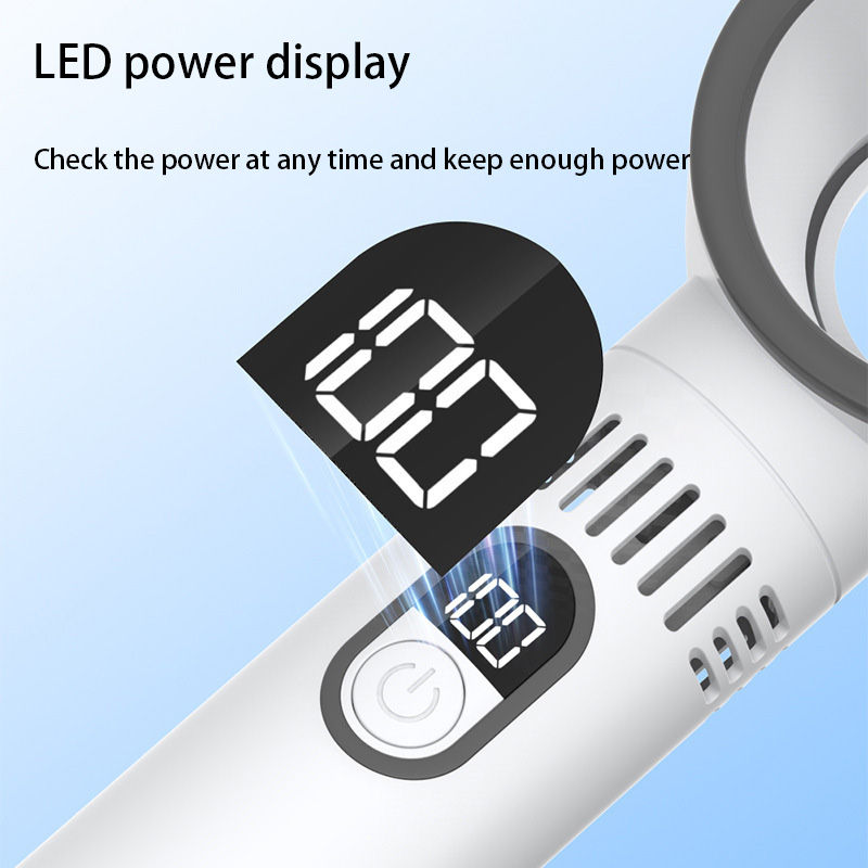 Thumbnail: Lenovo New Outdoor Portable Handheld Fan with LED Display Mini Rechargeable 100-