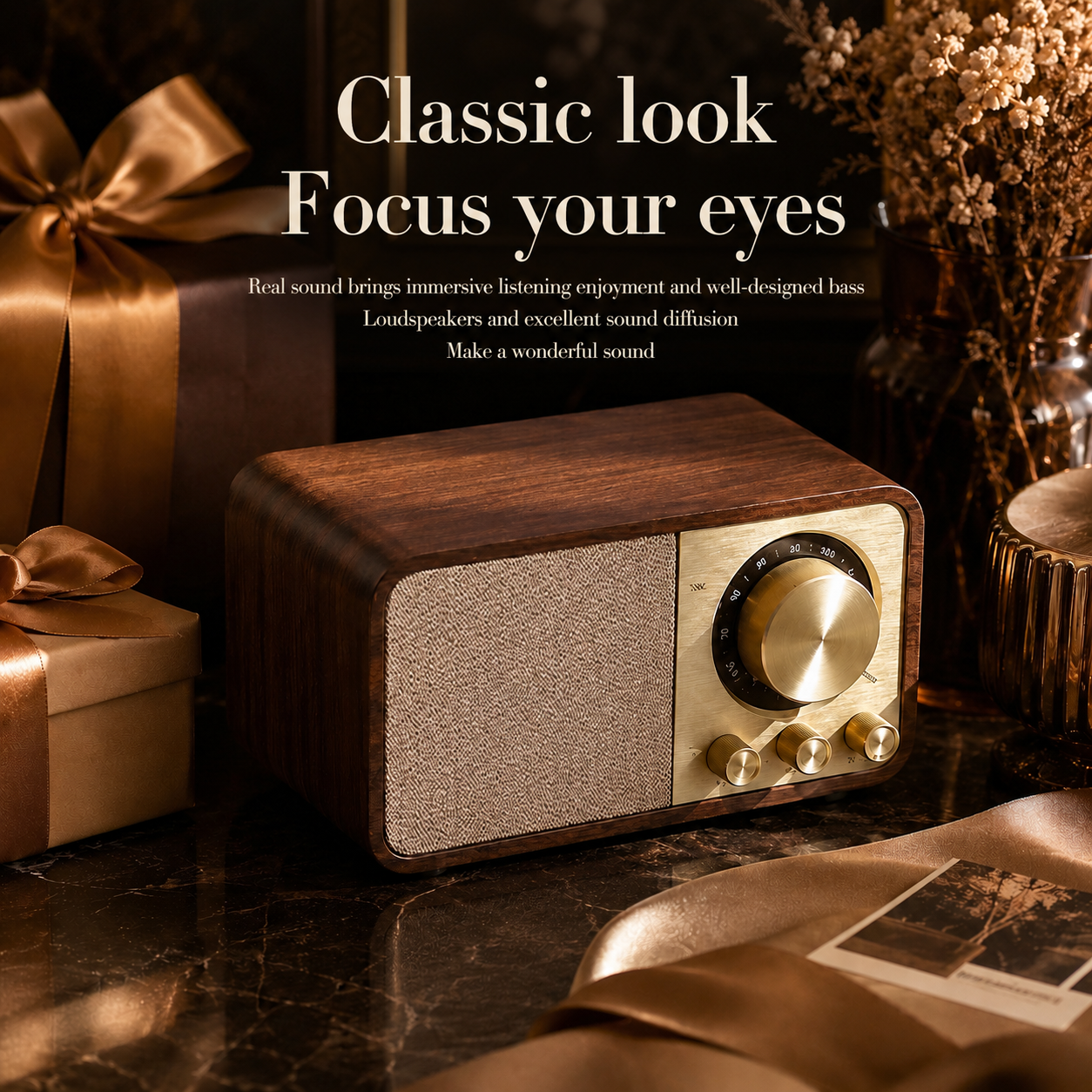 Retro Wooden Bluetooth Speaker Classic