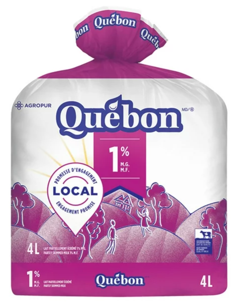 Lait écrémé 1% Québon