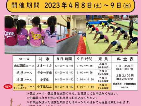春の短期教室開催のお知らせ