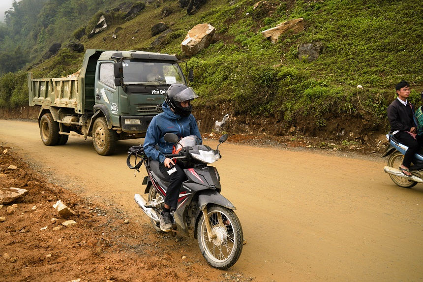 Hermann auf dem Motorrad in Vietnam