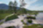 Zelt am Strand in Norwegen