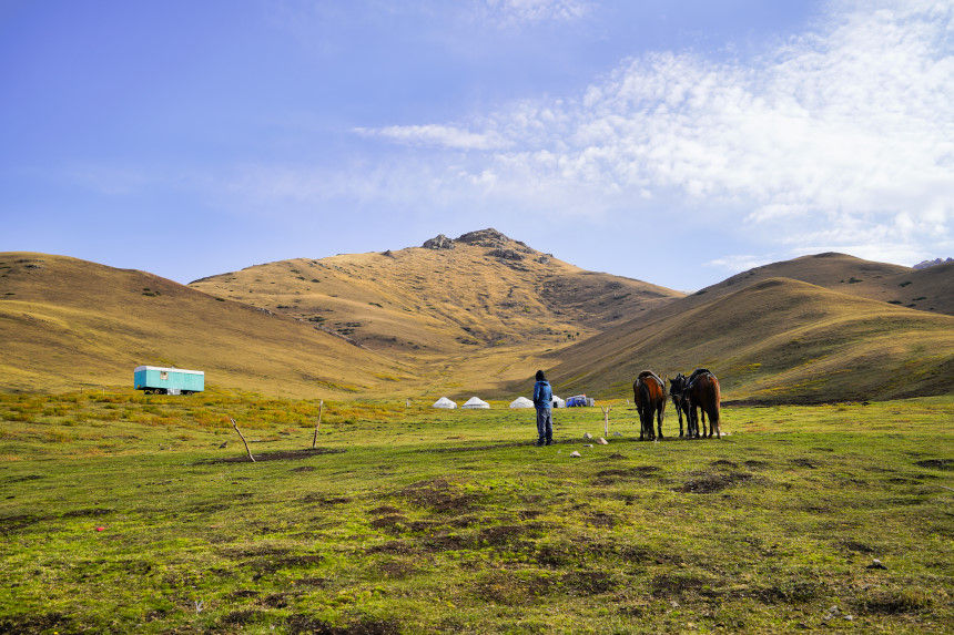 Einsame Natur in Kirgisistan