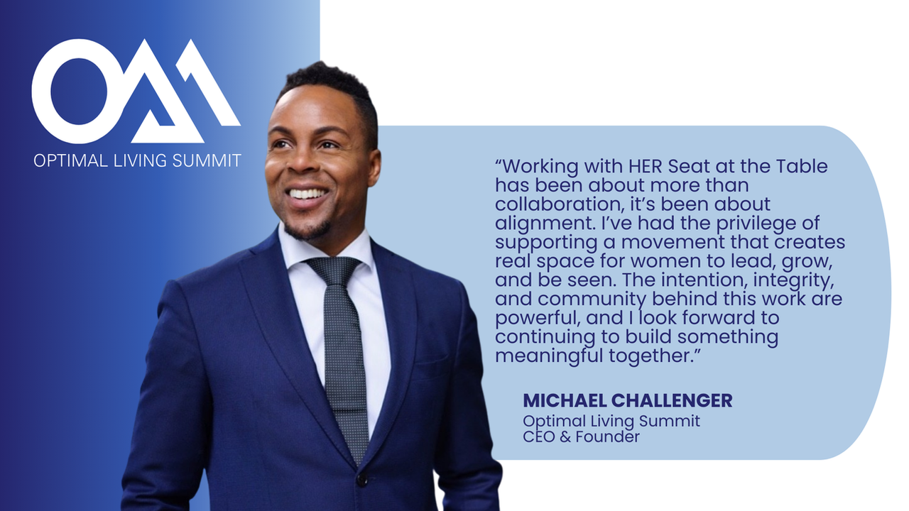 Portrait of Michael Challenger, Circle of Trust partner, smiling in a navy blue suit against a branded blue background.