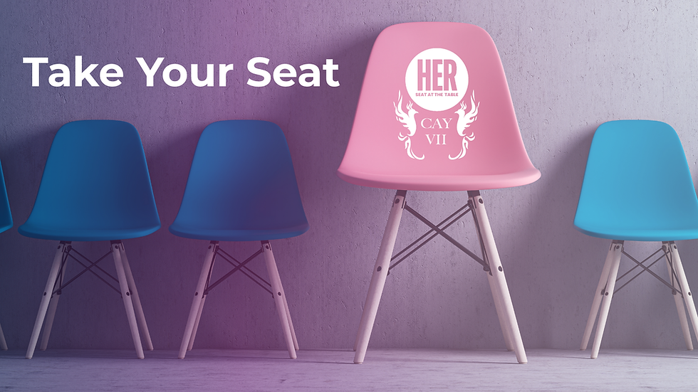 A Row of empty seats gathered around tables, representing community, connection, and the invitation to take your seat and contribute.