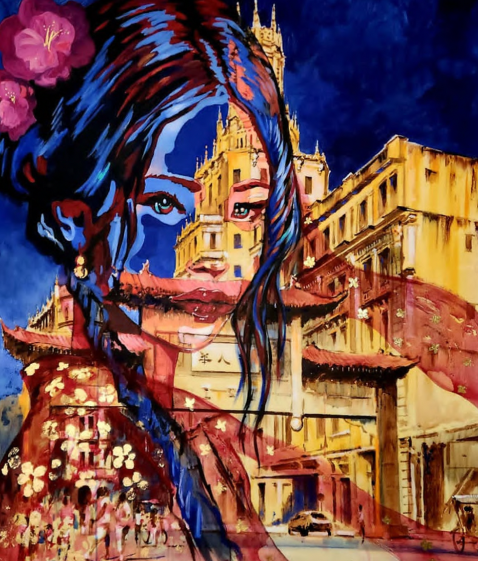 Daniela Águila, Zoila, from the series Habana nombre de mujer, 2025, mixed media on canvas, 130 × 100 cm