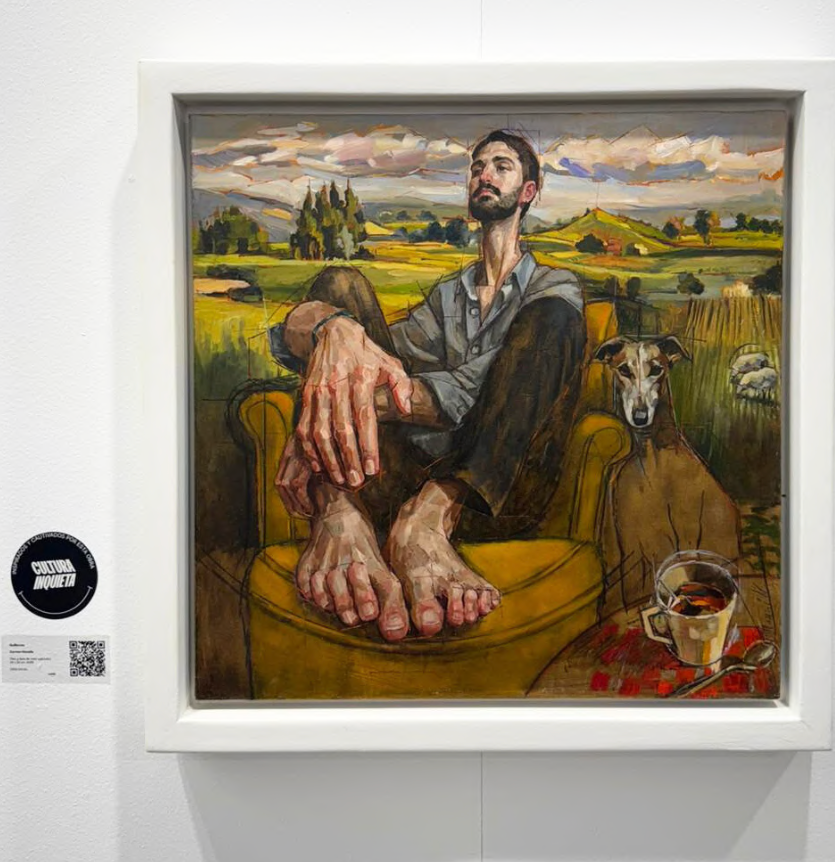 Carmen Mansilla, Guillermo, 2026, oil and coloured pencil on linen, 50 × 50 cm Photo: © ARTLO Magazine