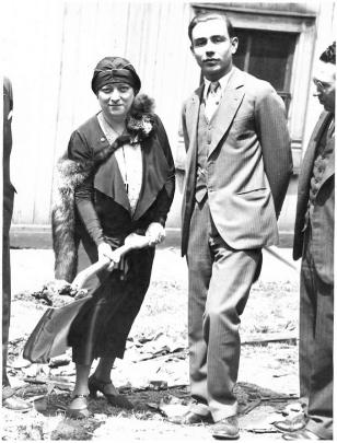 Bobby Franks' parents at a 1930 memorial for their son.