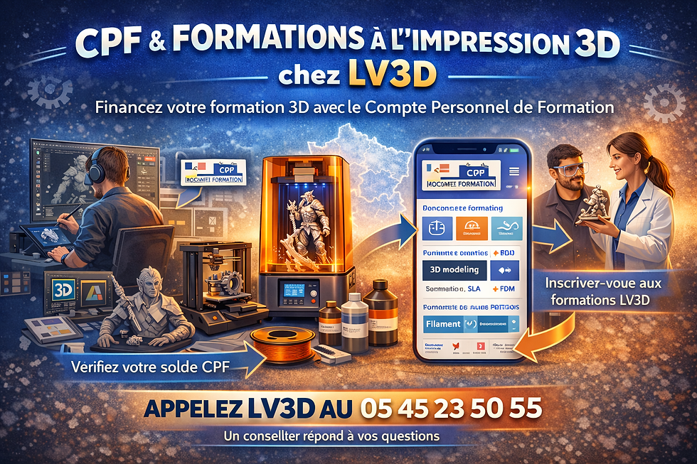 Formation à l'impression 3D avec votre Compte Personnel de Formation (CPF) : Un Investissement dans Votre Avenir Professionnel.