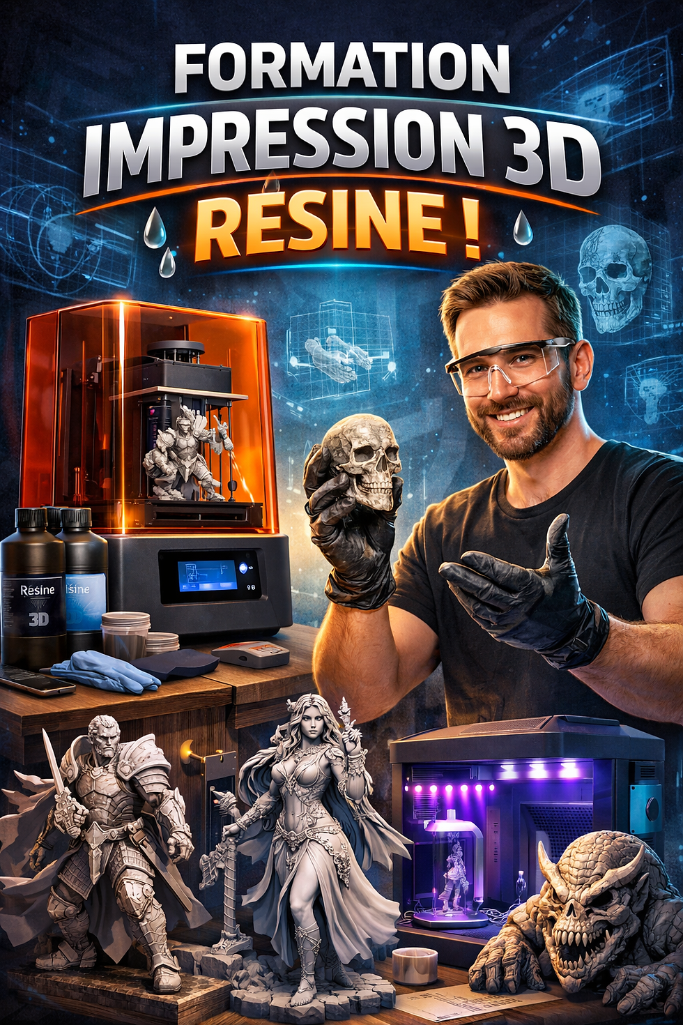 FORMATION IMPRESSION 3D RÉSINE ( MODELISATION BLENDER ) CPF /QUALIOPI