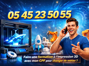 Formation à l’impression 3D avec mon CPF chez LV3D.