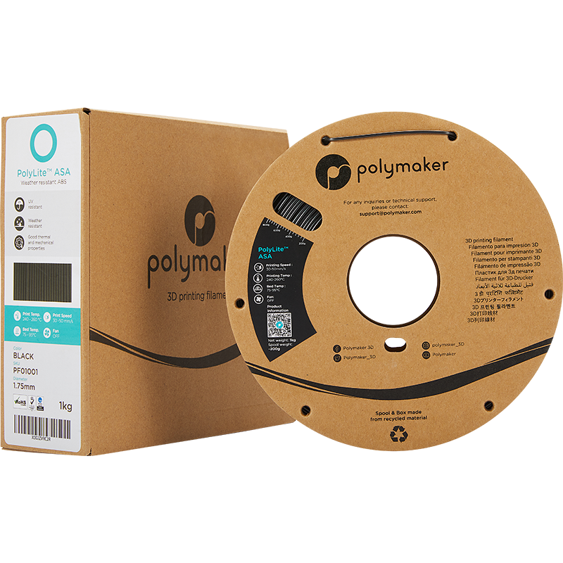 Miniature : POLYMAKER POLYLITE ASA NOIR 1,75 mm