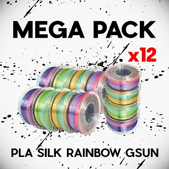 Filament PLA arc en ciel en gras.