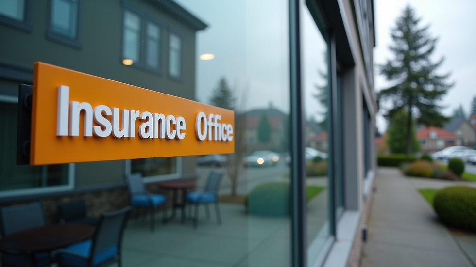 Close-up of a local insurance office building in Kirkland