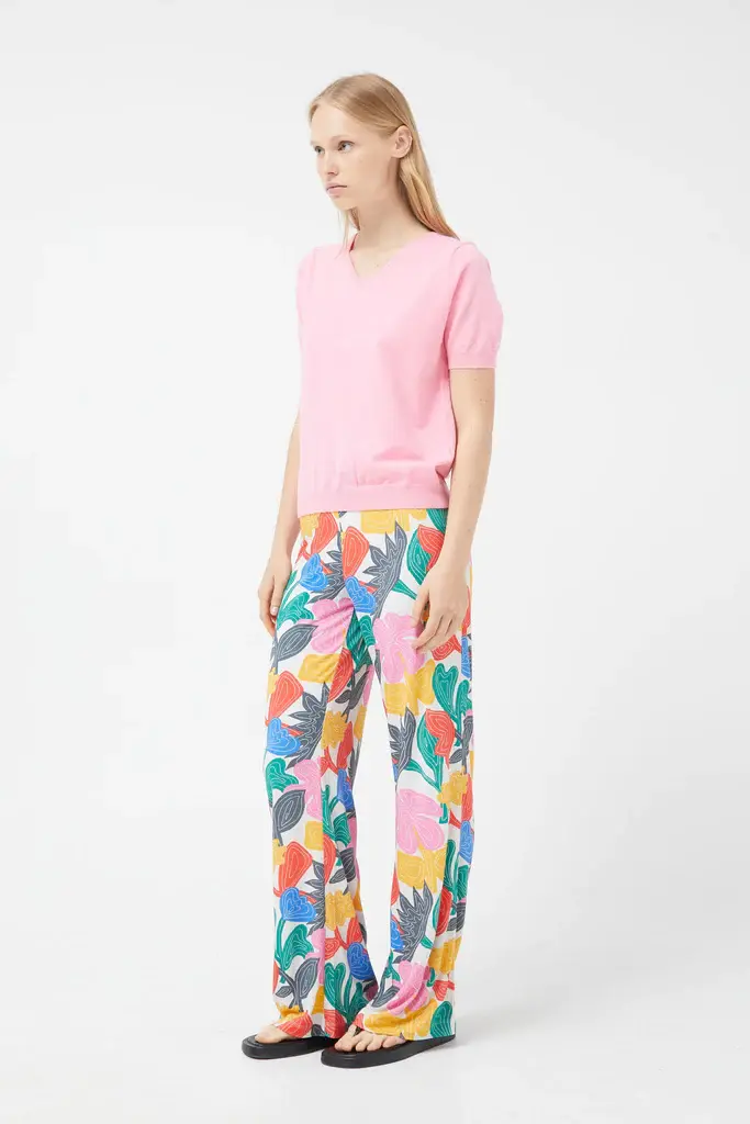 Pantalón recto floral Florere