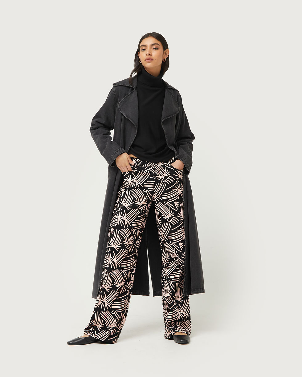 Pantalón recto con estampado abstracto Fénix