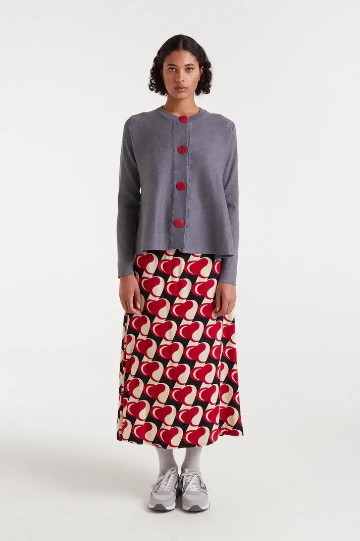 Miniatura: Falda midi con estampado Heart Attack