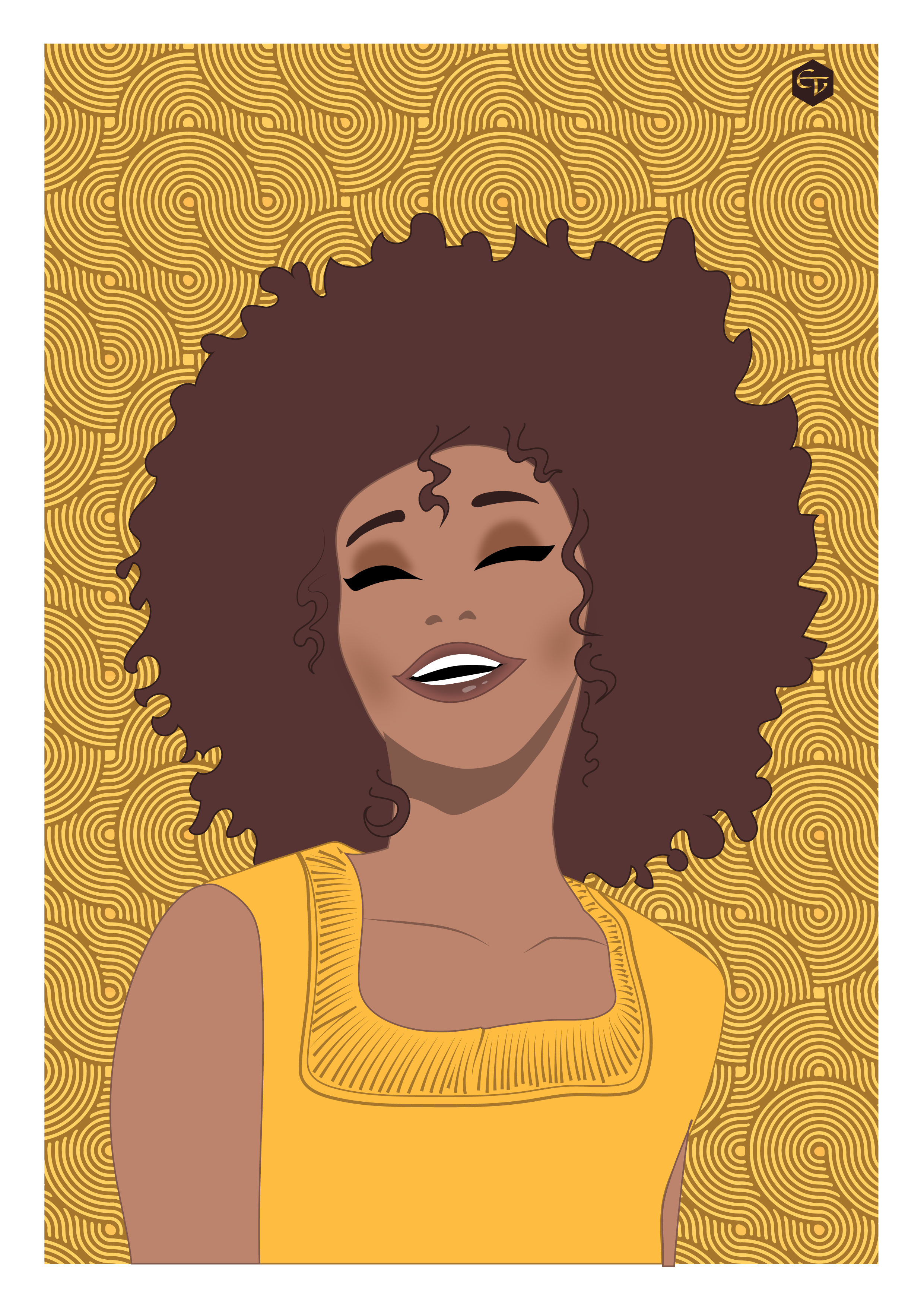 Postal ilsutración EV Toplove amarilla