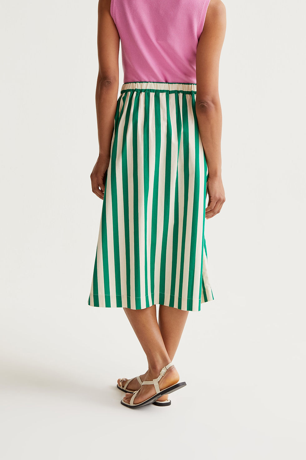 Miniatura: Falda midi con estampado Bamboo Green