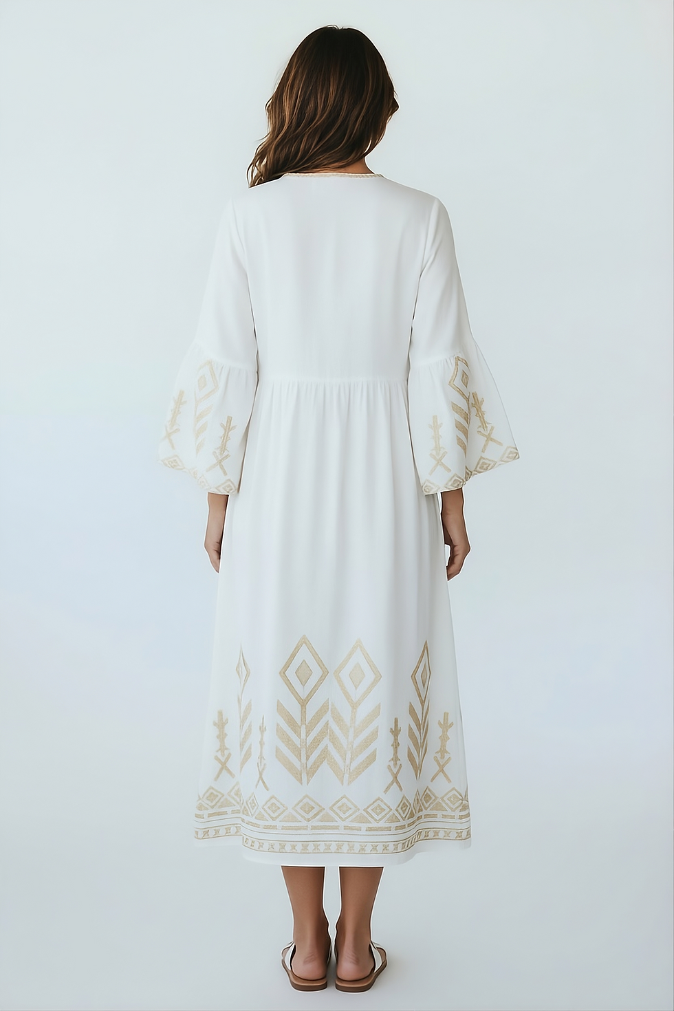 Miniatura: Vestido bordado blanco
