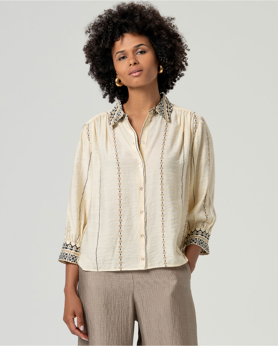 Camisa manga ancha 3/4 Crudo