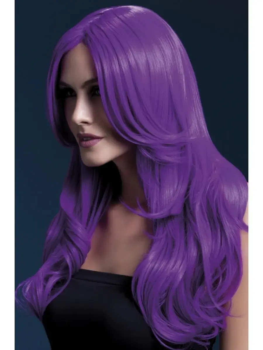 Neon Purple Khloe Style & Heat Resistant Wig