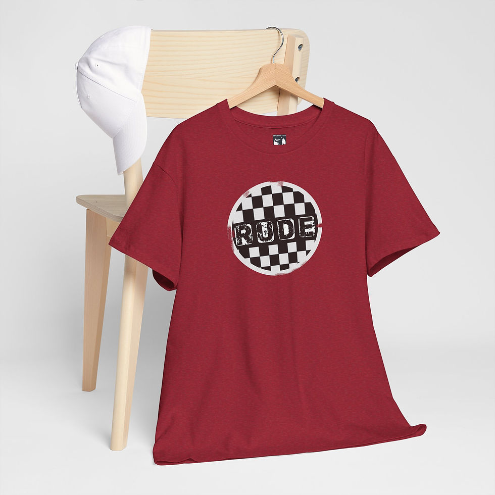 Thumbnail: Product: Rude Unisex tshirt red hanging from a chair
