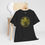 Thumbnail: Black Route69 Unisex tshirt with gold graphic, indiemusictees on display.