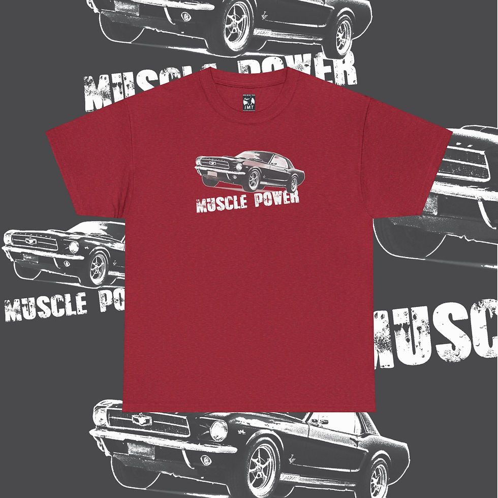 Thumbnail: Product: Muscle Power Mustang Unisex tshirt red front