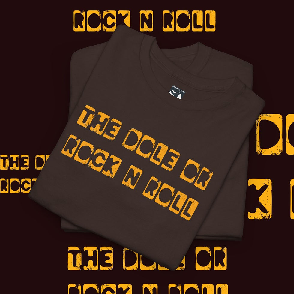 The Dole Or Rock N Roll Unisex tshirt, brown shirt with text indiemusictees.