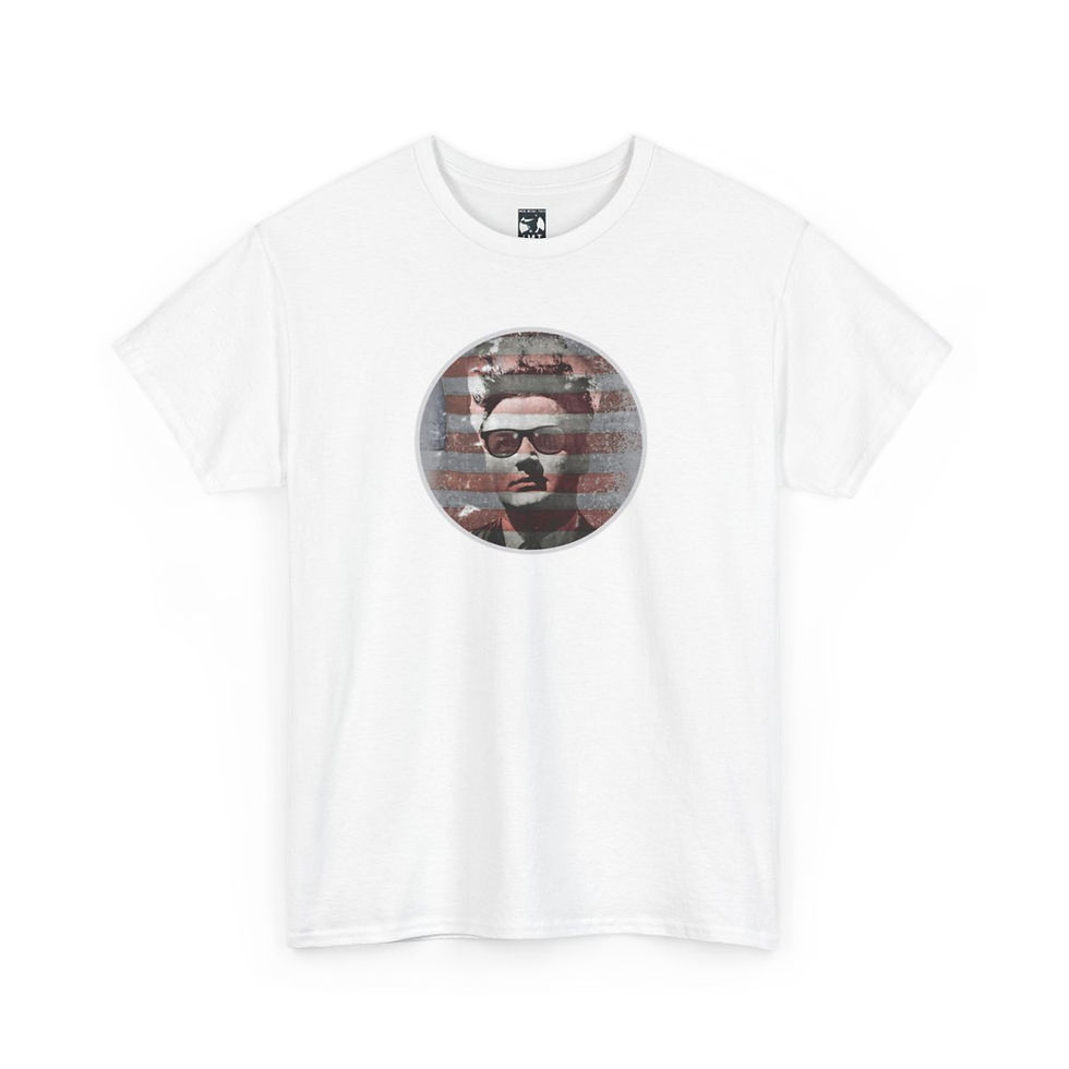 Thumbnail: White t-shirt with a portrait print, mod scooter tshirt, indiemusictees apparel.