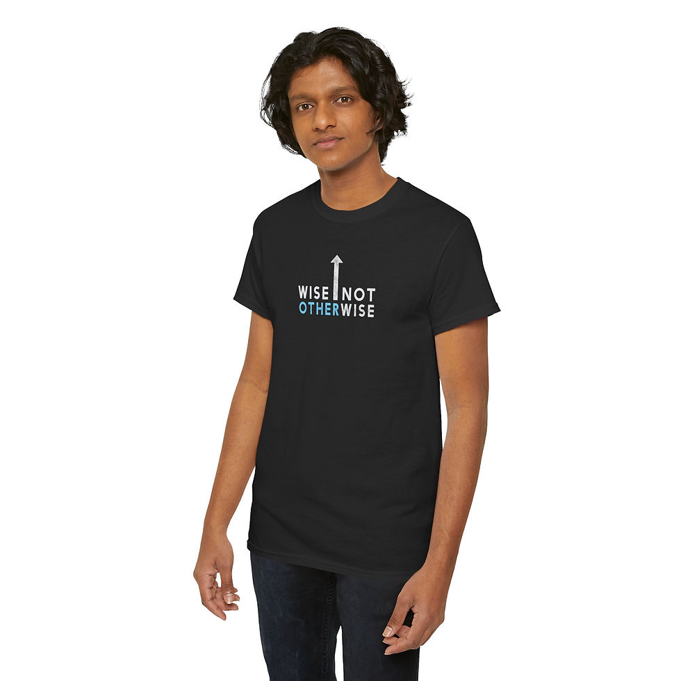 Thumbnail: Product: Wise Not Otherwise Unisex tshirt black model