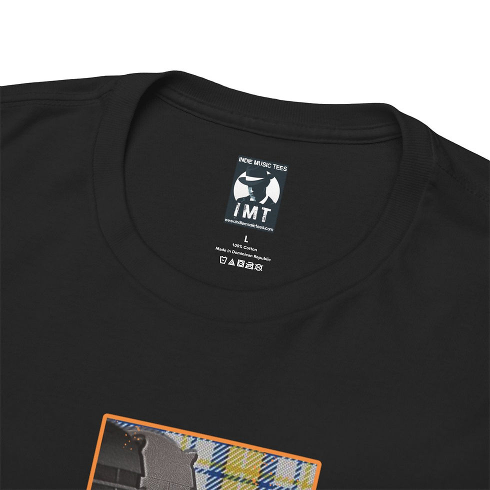 Thumbnail: Black IMT T-shirt with white tags, Highland Daleks Unisex tshirt, indiemusictees