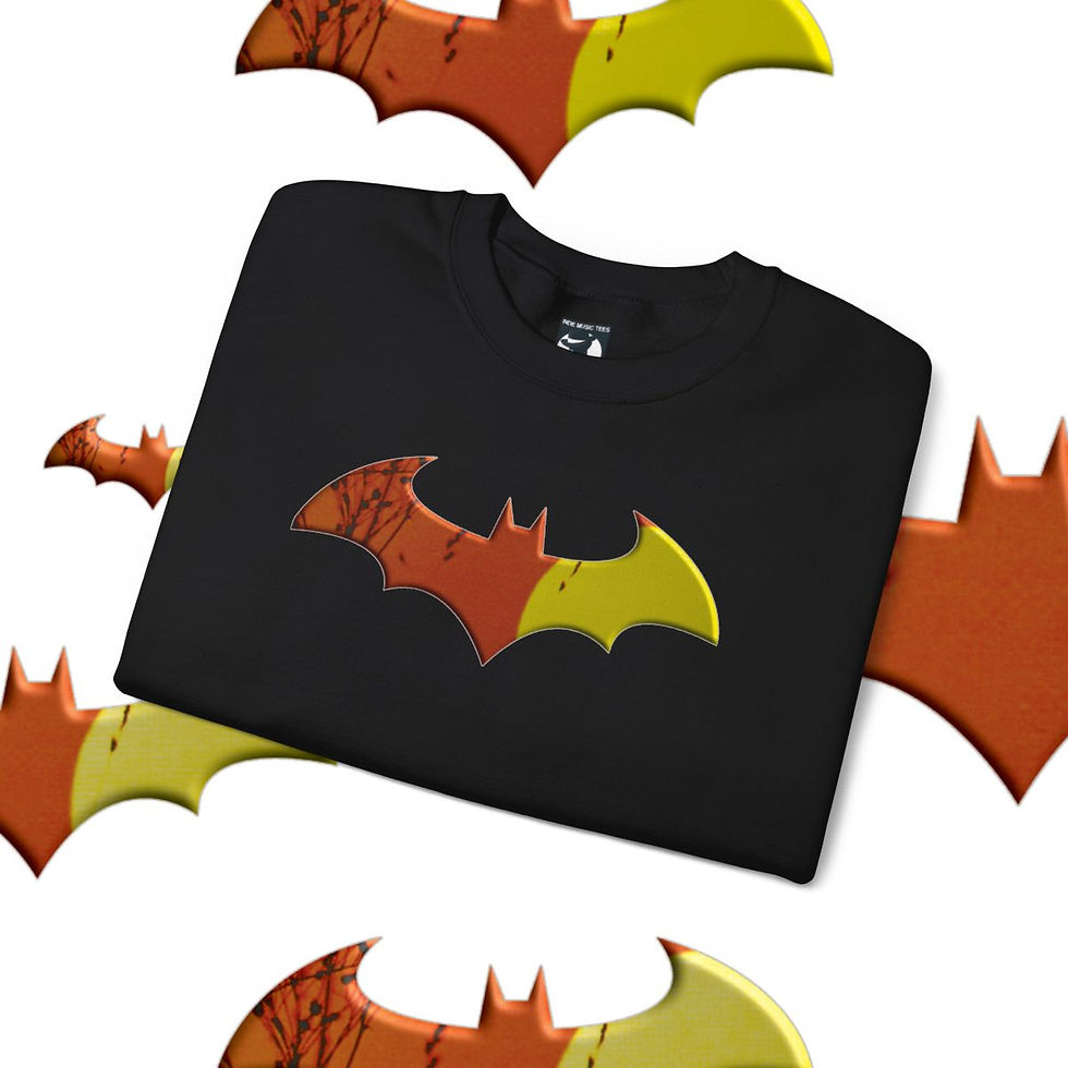 Thumbnail: Black T-shirt with a bat logo indiemusictees. Batman logo on a shirt.